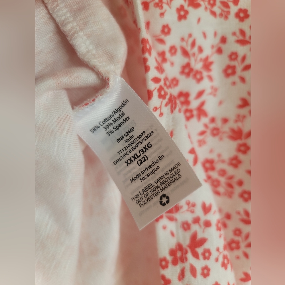 Time and Tru Top XXXL Floral vibrant 58%cotton Minimalisf Classic - Picture 5 of 6
